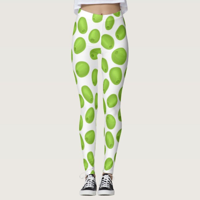 Leggings Patrón con aceitunas verdes (Anverso)