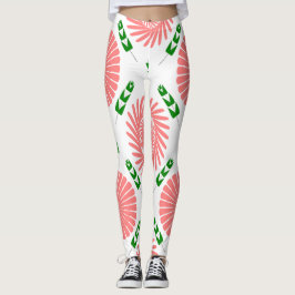 Leggings patrón con flores rosas