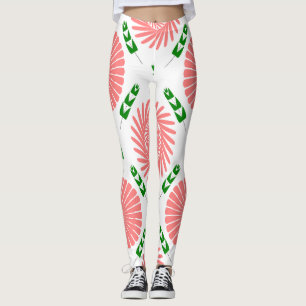 Leggings patrón con flores rosas