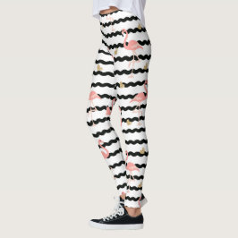 Leggings Patrón continuo de flamenco rosa lindo