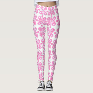 Leggings Patrón continuo de flor de rosa rosa de moda