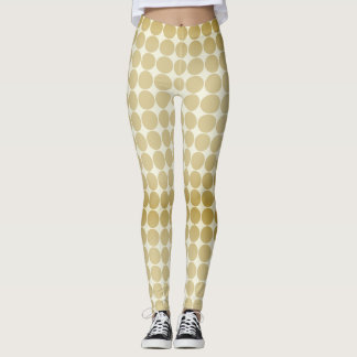 Leggings Patrón continuo de lunares dorados