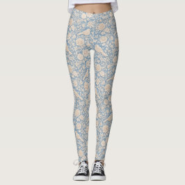 Leggings Patrón continuo de pájaros y flores en estilo chin