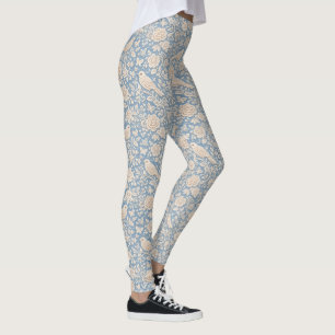 Leggings Patrón continuo de pájaros y flores en estilo chin