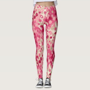 Leggings Patrón continuo de pincelada de leopardo rosa