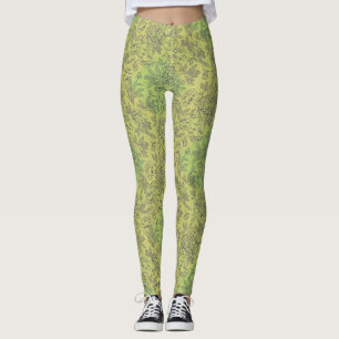 Leggings Patrón controlado pequeño verde con linómetro BG