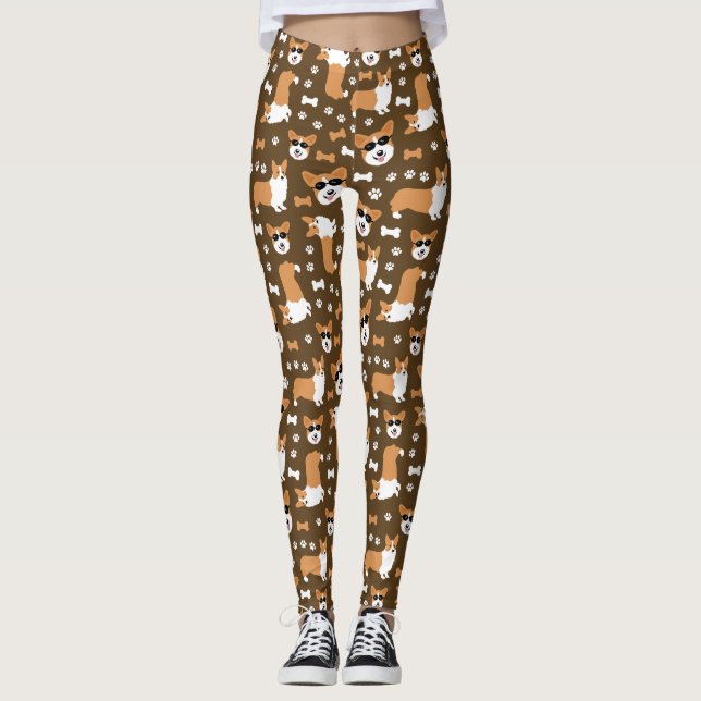 Leggings Patrón Corgi Cute Gales Pembroke Corgis Leggis (Anverso)