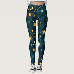 Leggings Patrón cósmico de resumen oscuro