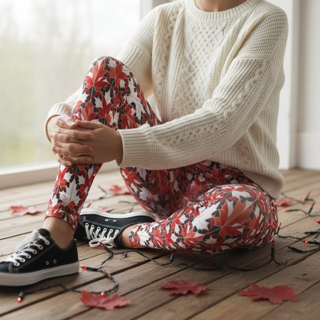 Leggings Patrón creativo de hoja de arce canadiense ID1072 (Subido por el creador)