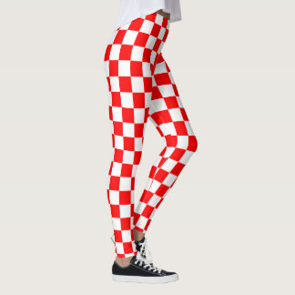 Leggings Patrón croata de rojo y blanco controlado