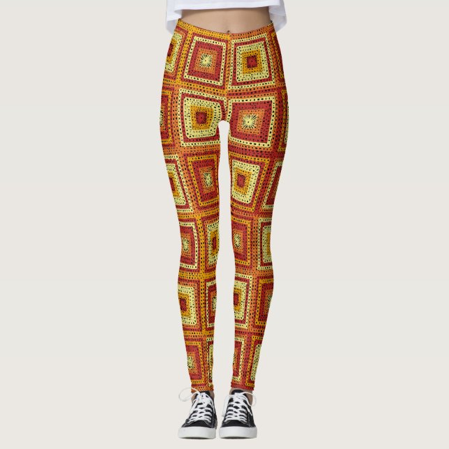 Leggings Patrón cuadrado de grano (Anverso)