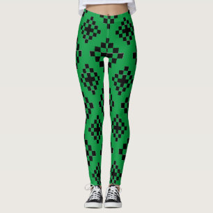 Leggings Patrón cuadrado geométrico tapón mosaico