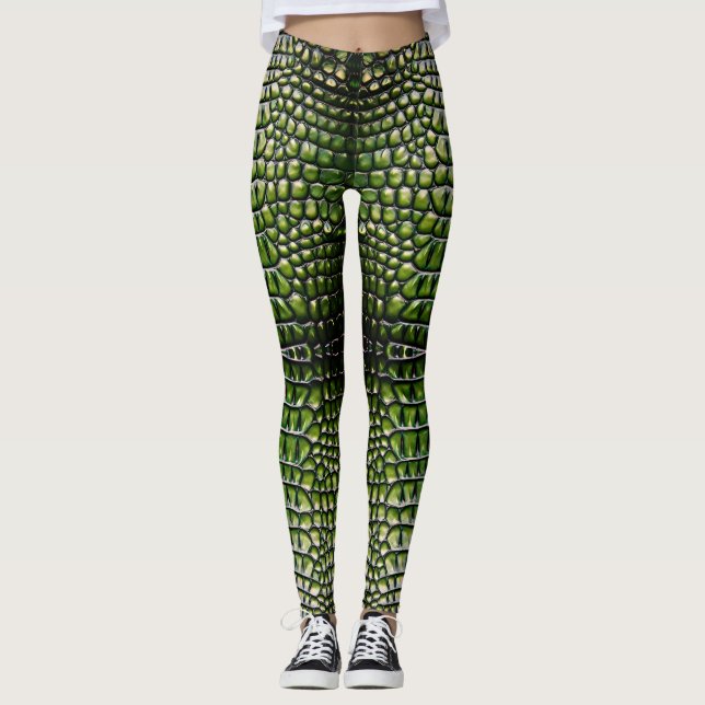 Leggings Patrón cutáneo de cocodrilos reptiles (Anverso)