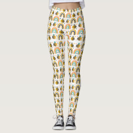 Leggings Patrón de abejas y arbustos