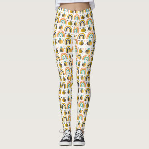 Leggings Patrón de abejas y arbustos