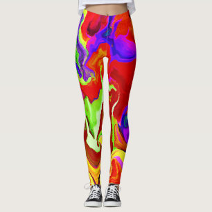 Leggings Patrón de abstracciones coloridas y vívidas