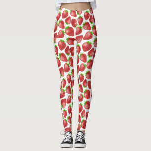 Leggings Patrón de acuarela de fresas