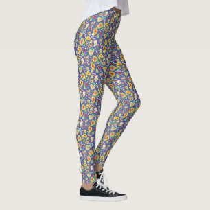 Leggings patrón de acuarela de lazo de caramelo de paisley