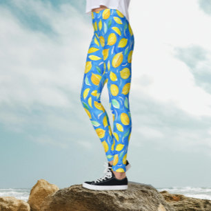 Leggings Patrón de Acuarela de Limones Frescos y Cítricos G