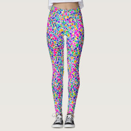 Leggings Patrón de acuarela de puntos coloridos de arcoíris