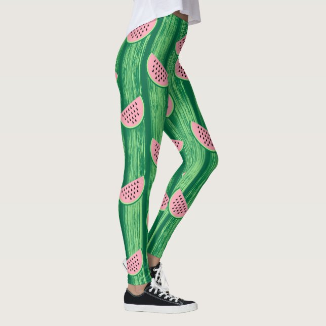 Leggings Patrón de acuarela de sandía  (Derecha)