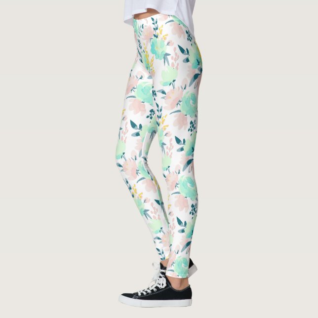 Leggings Patrón de acuarela floral (Izquierda)