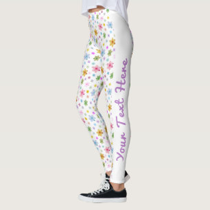 Leggings Patrón de acuarela floral de fabricación Personali