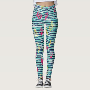 Leggings Patrón de Acuarela Náutica Retro (1)