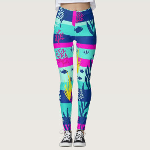 Leggings Patrón de Acuarela Náutica Retro (5)