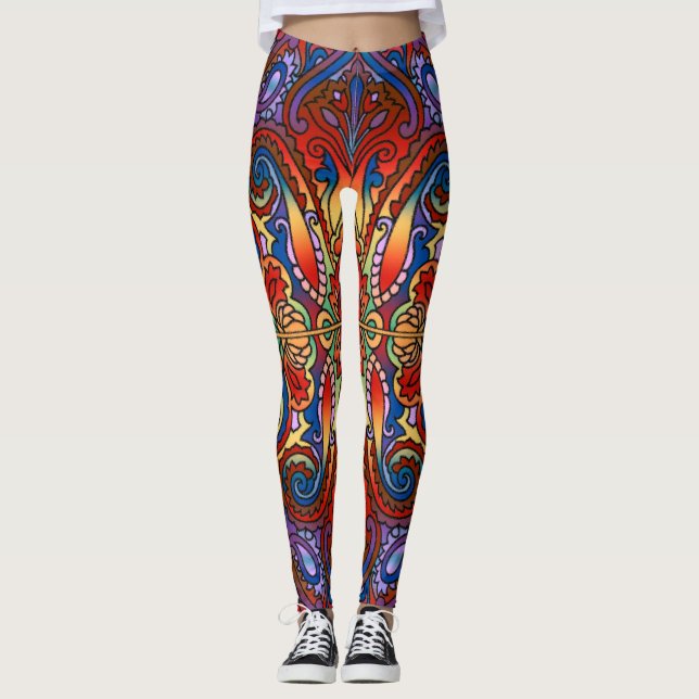 Leggings Patrón de acuarela oriental I + sus ideas (Anverso)