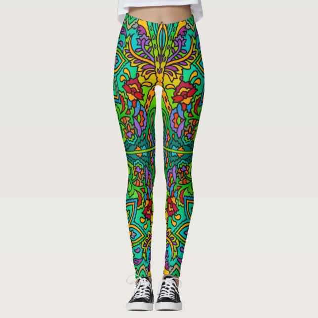 Leggings Patrón de acuarela oriental V + sus ideas (Anverso)