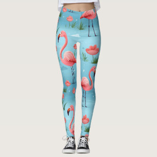 Leggings Patrón de agua azul Flamingo