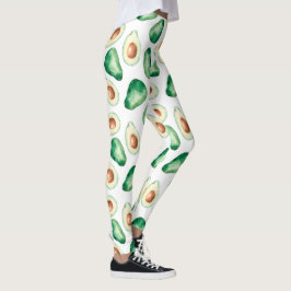 Leggings Patrón de aguacate acuarela