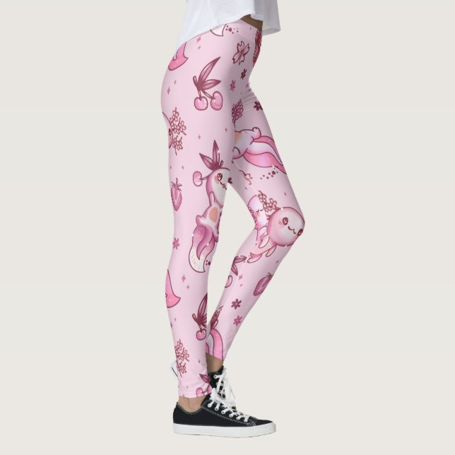 Leggings Patrón de Ajolotes Rosas  (Derecha)