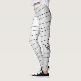 Leggings Patrón de alambre de púas negro gris y gris de Gua