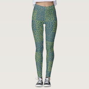 Leggings Patrón de alfabetos 02 YW 2Tonesx4.bw Azul BG