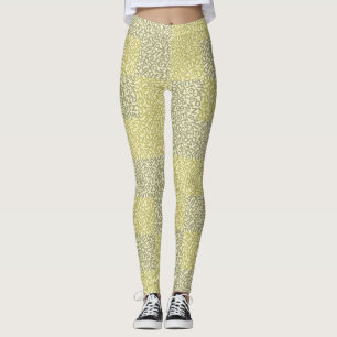 Leggings Patrón de alfabetos 02 YW 2Tonesx4.bw Lyellow BG