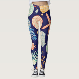 Leggings Patrón de algas de peces