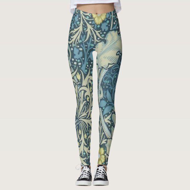 Leggings Patrón de algas marinas de William Morris (Anverso)