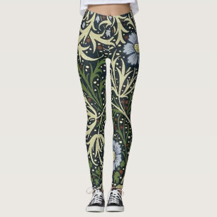 Leggings Patrón de algas marinas de William Morris