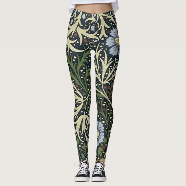 Leggings Patrón de algas marinas de William Morris (Anverso)