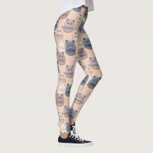 Leggings Patrón de Amante de Gatos Británicos de Pelo Corto