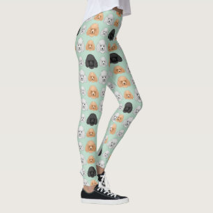 Leggings Patrón de amante de perro lindo Caniche