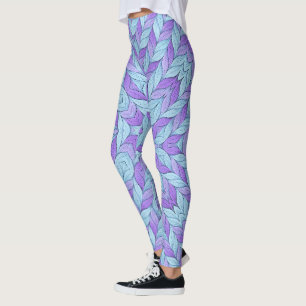 Leggings Patrón de amatista claro y aqua pálido