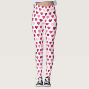 Leggings Patrón de amor de corazones rosados