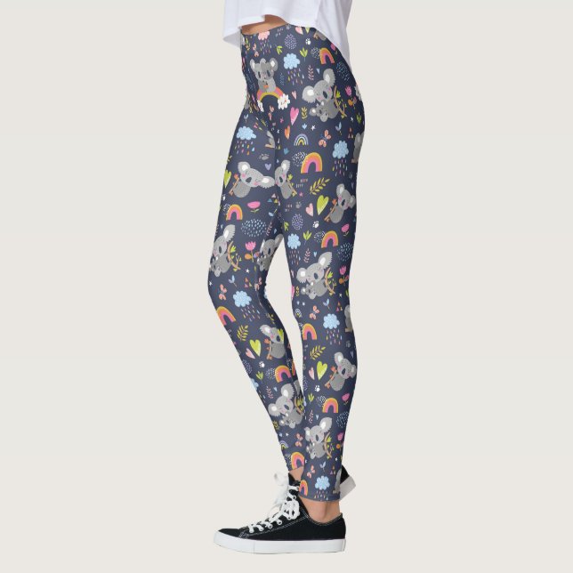 Leggings Patrón de amor del arcoiris de Koala (Izquierda)