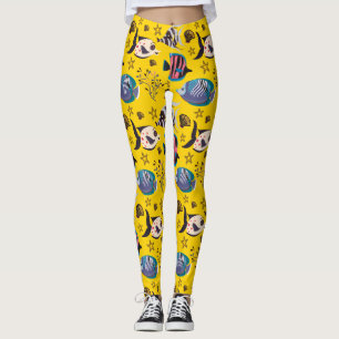 Leggings Patrón de animales acuáticos   vida submarina en e