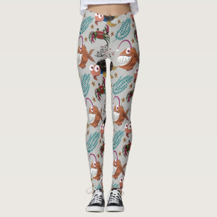 Leggings Patrón de animales acuáticos vida submarina en l