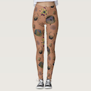 Leggings Patrón de animales acuáticos   vida submarina en l