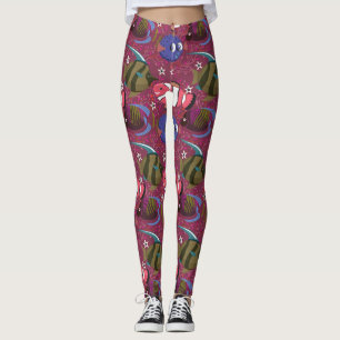 Leggings Patrón de animales acuáticos vida submarina en l